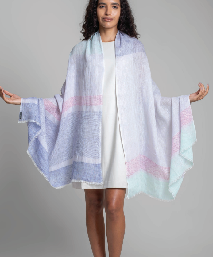 Handwoven Linen Scarf - Lavender
