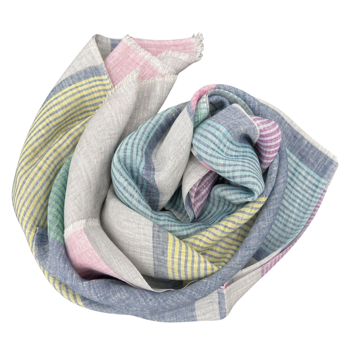 Handwoven Linen Scarf - Tropical