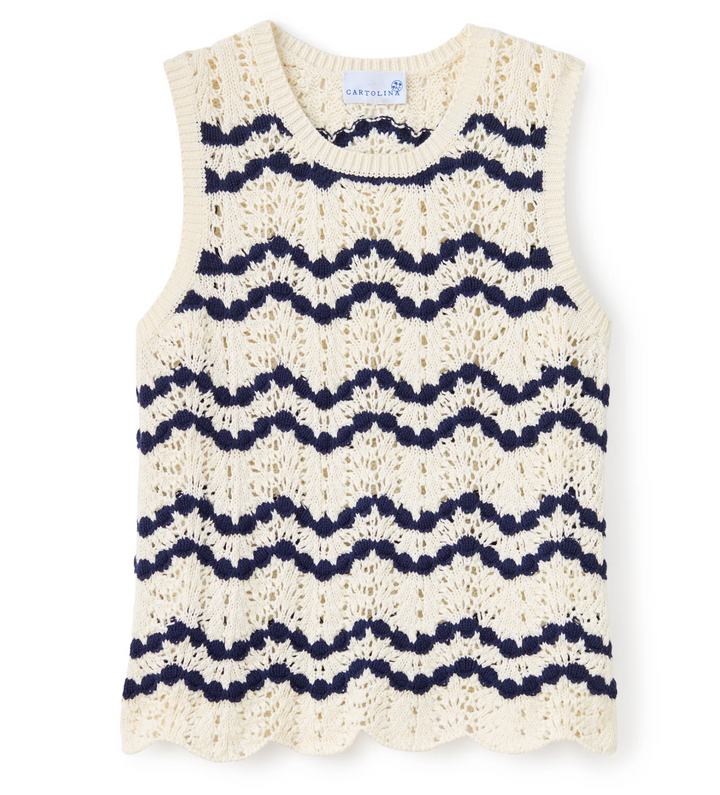 Northport Sweater Tank - Beach Wave Stripe