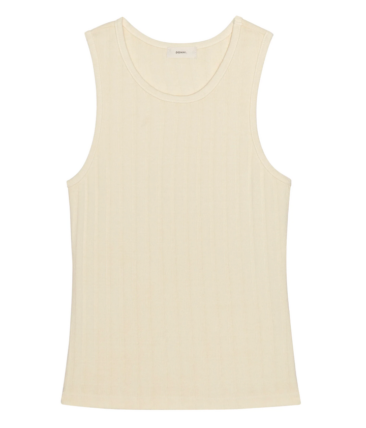 The Varied Rib Tank - Creme