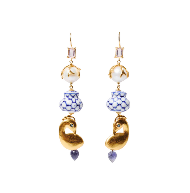 Delft Chandelier Earrings - Multi