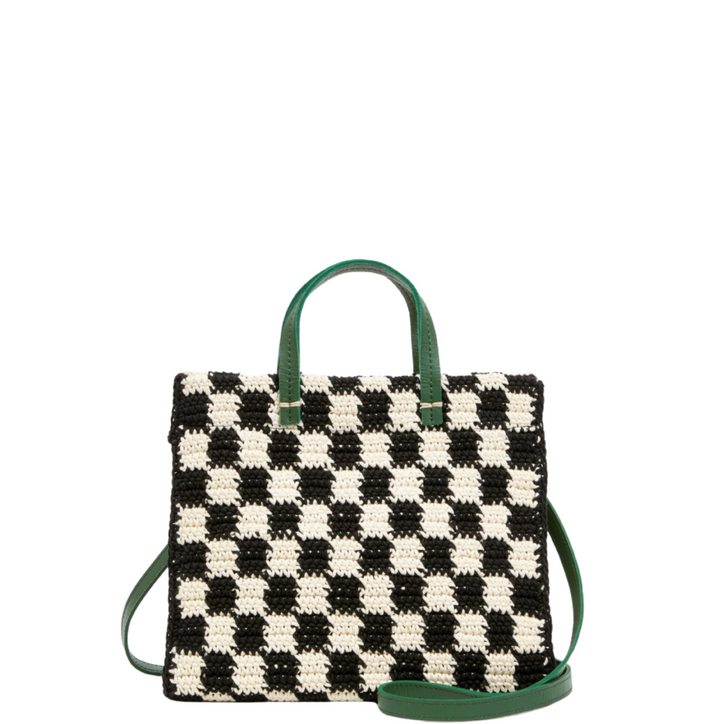 Petit Summer Simple Tote - Black/Cream Crochet Mini Checker