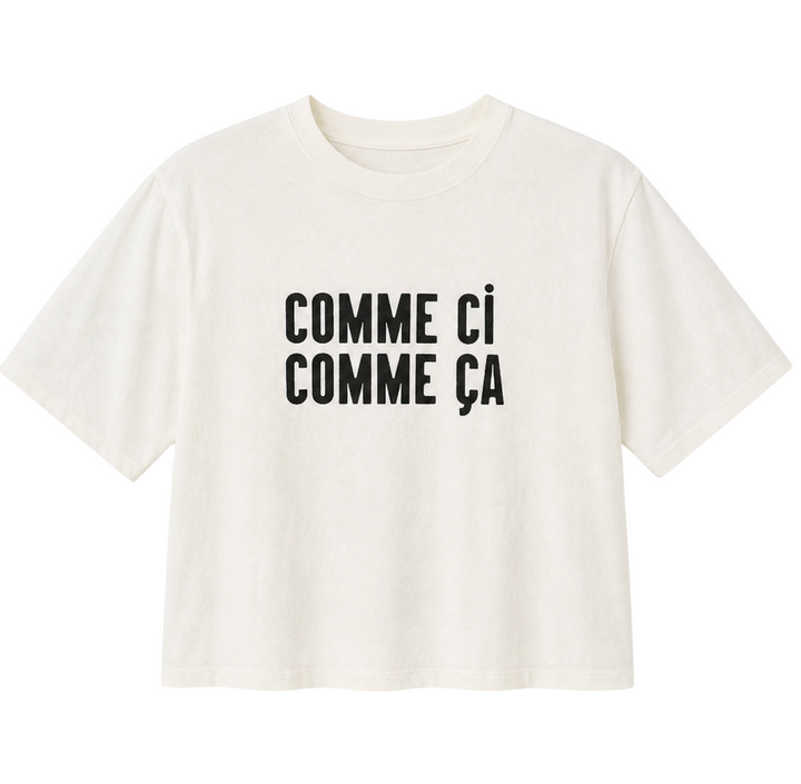 Le Carré Tee - Cream w/ Black Comme Ci Comme Ça