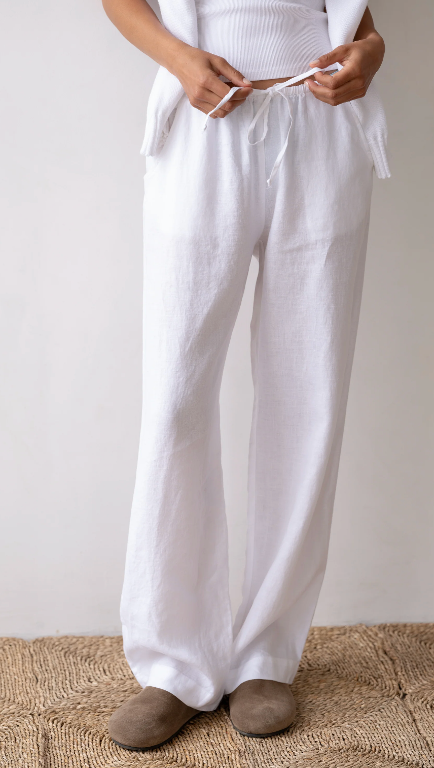 The Linen Simple Pant - Espresso