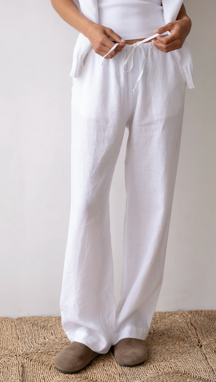 The Linen Simple Pant - Espresso