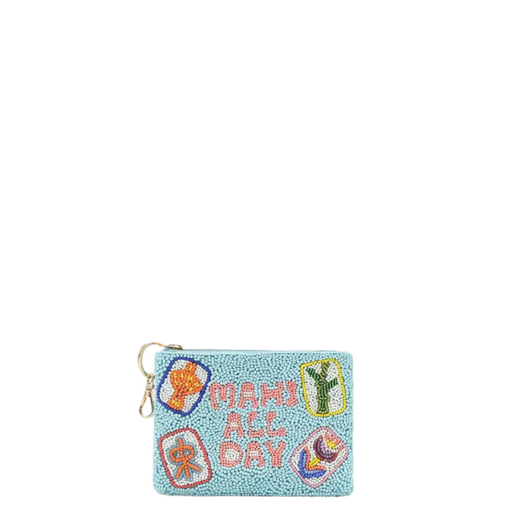Mahj All Day Beaded Coin Pouch