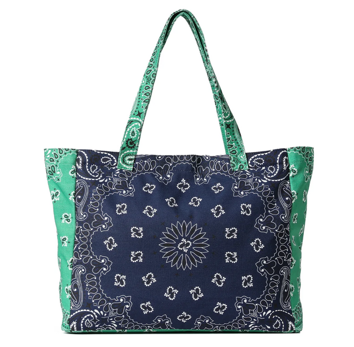 Bailey Bandana Tote - Navy/Green