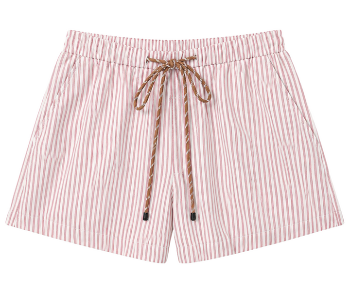 Este Drawstring Short - Raspberry Stripe