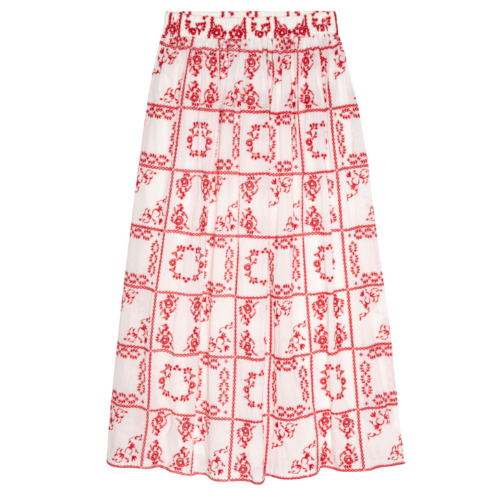 Dax Skirt - Ivory Red Handkerchief