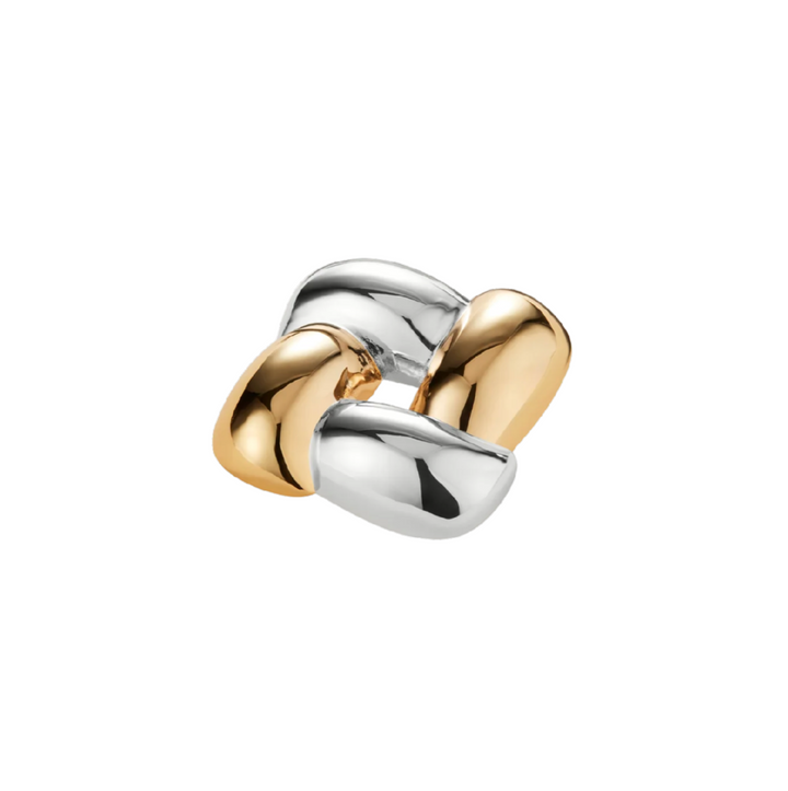 Woven Square Brooch - Two-Tone