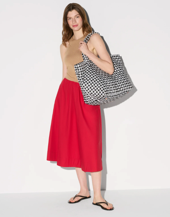 Large Metro Tote Deluxe - Black/White Gingham