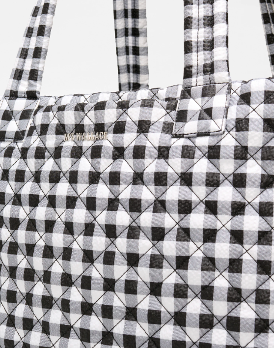 Large Metro Tote Deluxe - Black/White Gingham