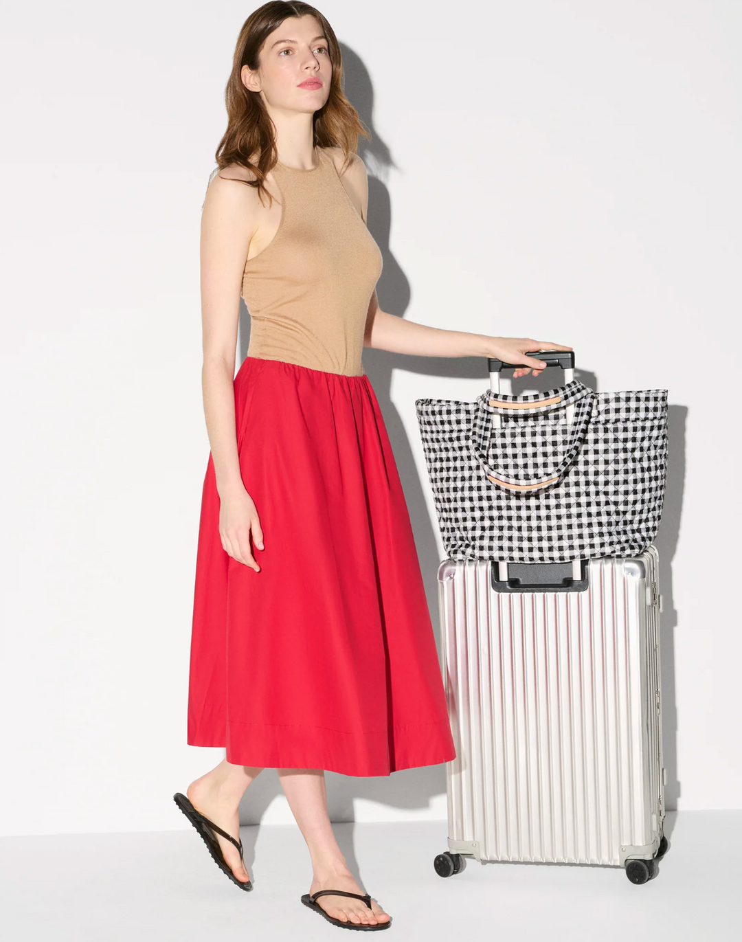 Large Metro Tote Deluxe - Black/White Gingham