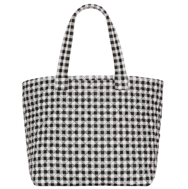 Large Metro Tote Deluxe - Black/White Gingham