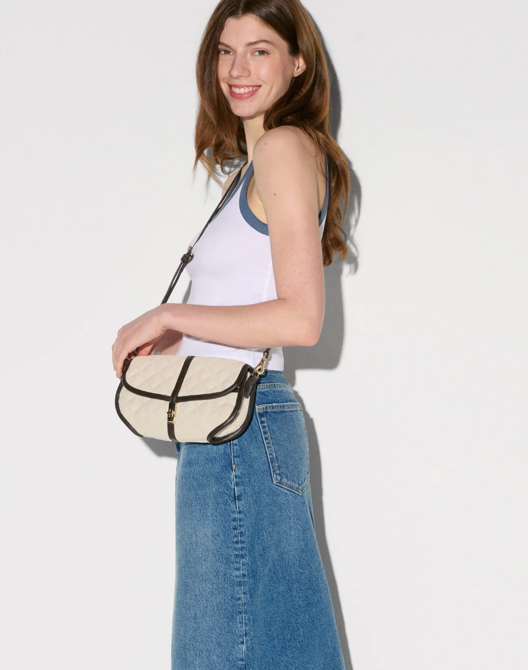 Small Astor Convertible Clutch - Sandy Linen