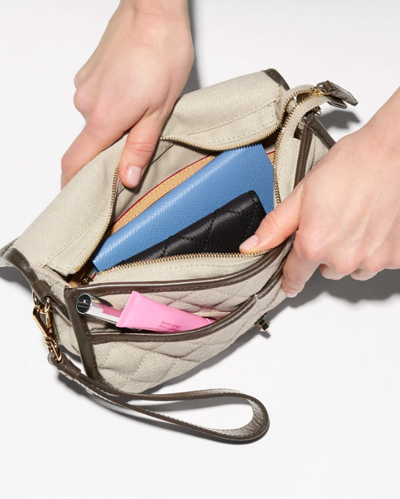 Small Astor Convertible Clutch - Sandy Linen