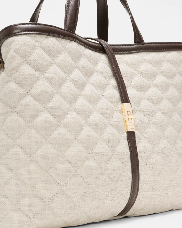 Medium Astor Top Handle - Sandy Linen