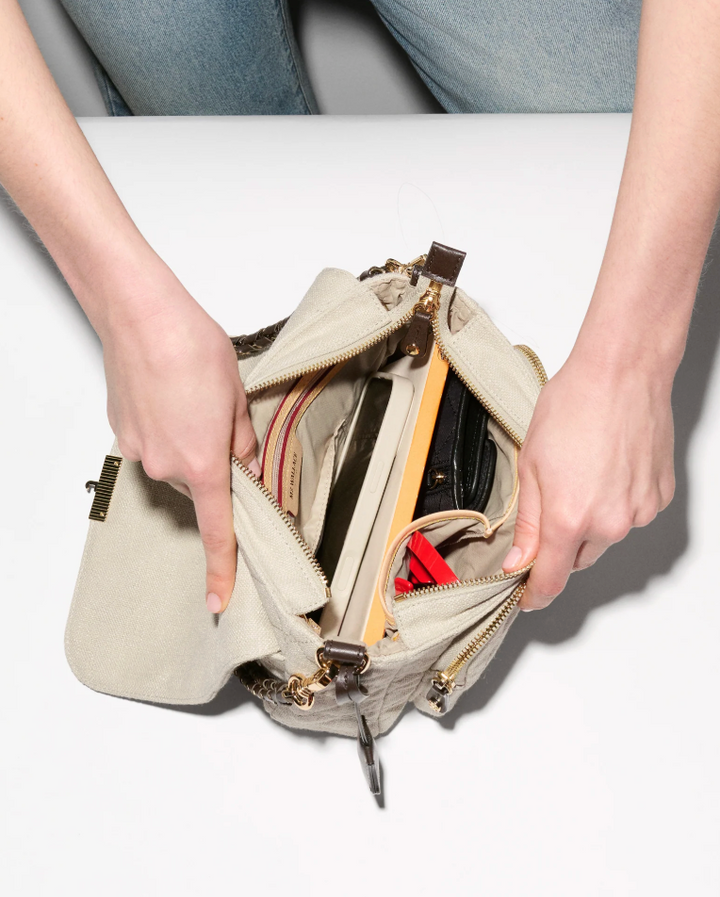 Medium Crosby Lock Crossbody - Sandy Linen