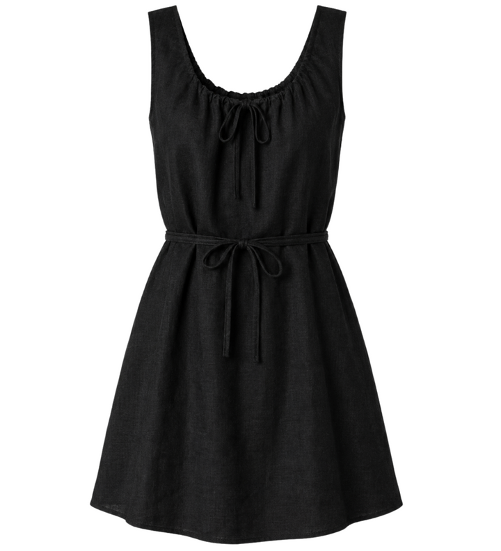 Atelier Scoop Dress - Black Beauty Linen