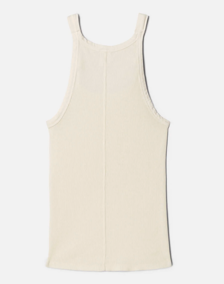 Knotted Ribbed Tank - Vintage White