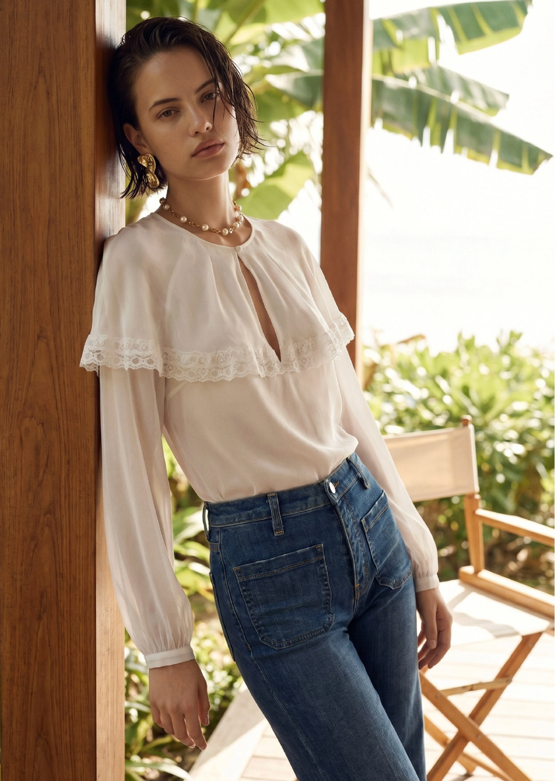 Marila Chiffon Blouse -White