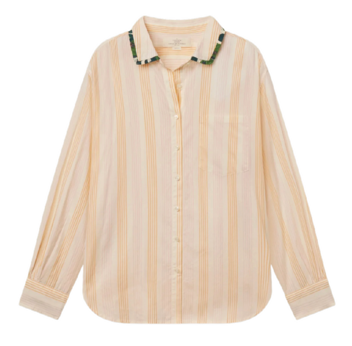 Blake Oversized Shirt w/ Ruffles - Paradis Stripe