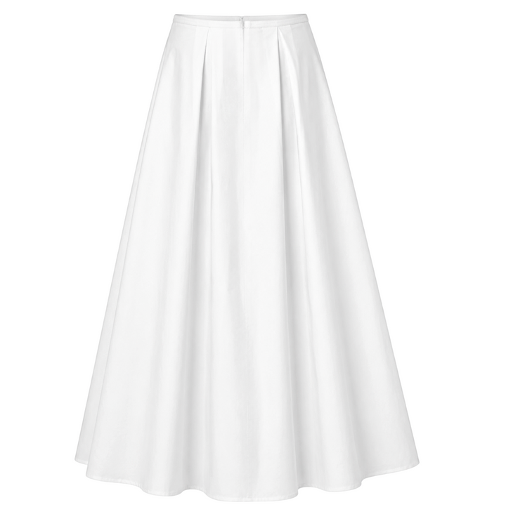 Emi Poplin Skirt - Optic White