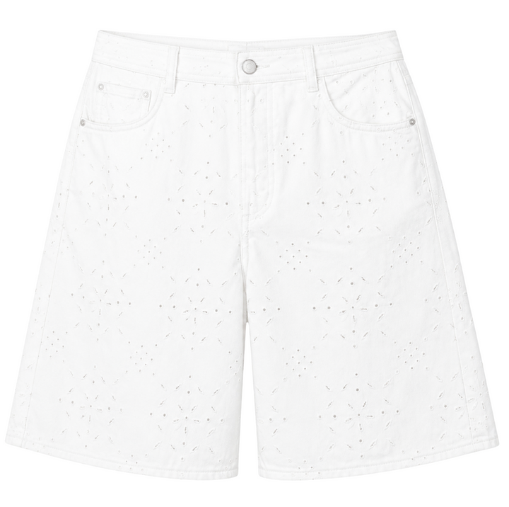 Court Denim Short - Blanc