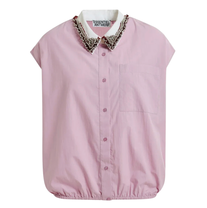 Sleeveless Cotton Shirt - Lilac