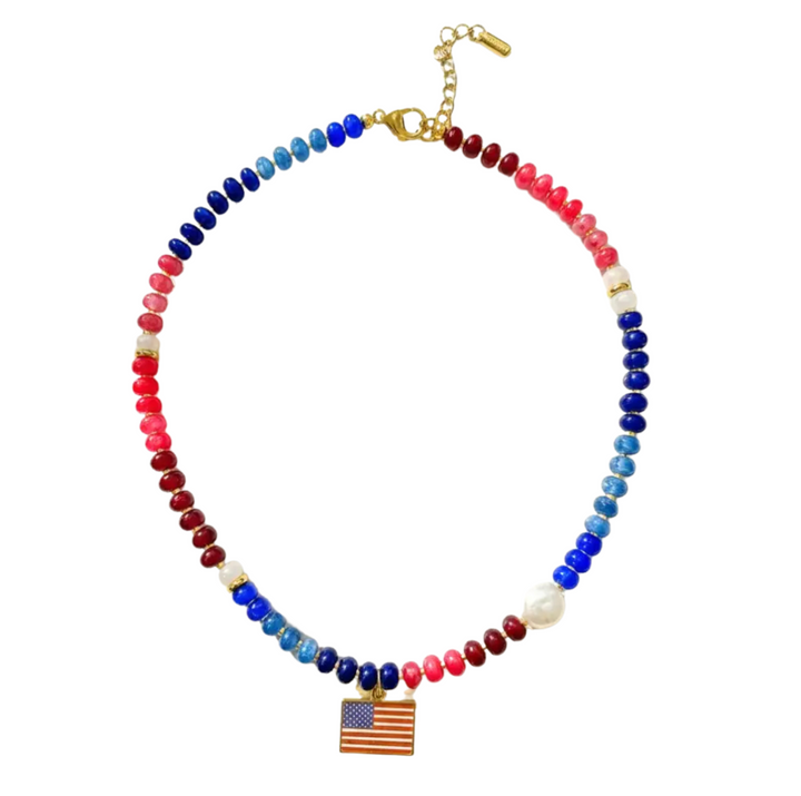 Flag Beaded Necklace