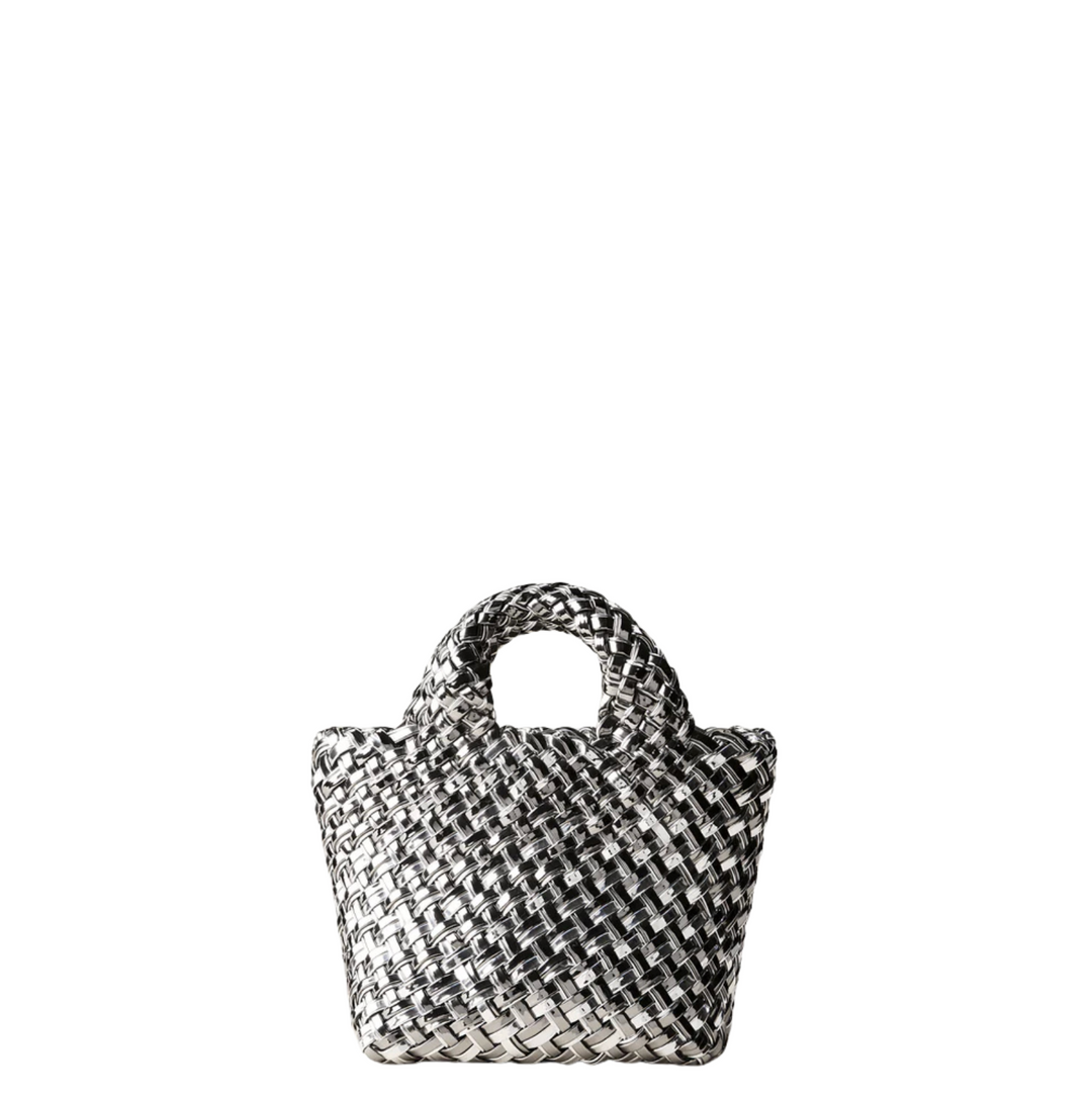 St. Barths Petit Tote Double Weave Metallic - Pewter