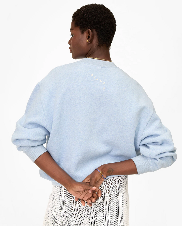Oversized Sweatshirt - Heather Blue Embroidered Liberez Les Sardines