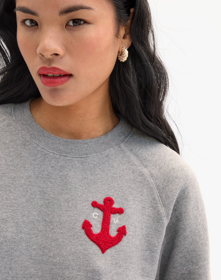 Le Court Sweatshirt - Grey Melange CV Anchor