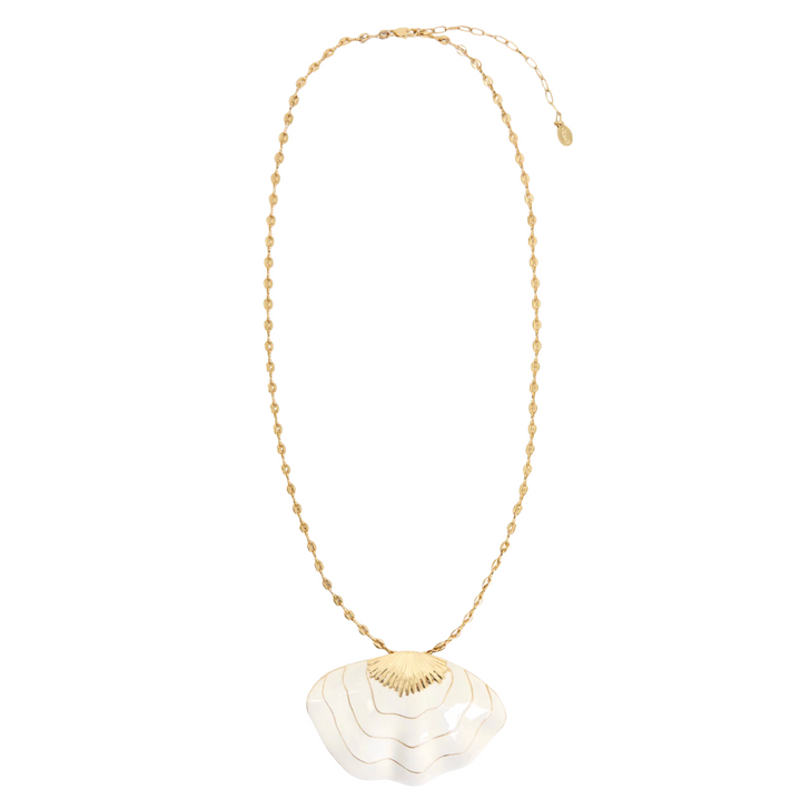 Clamshell Pendant Necklace - Cream