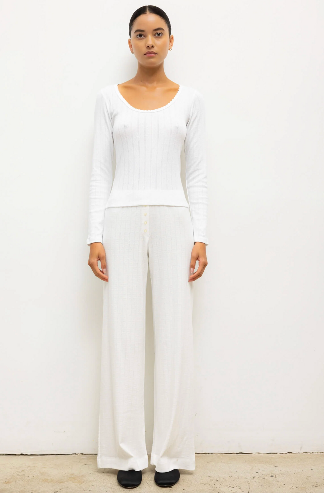 Pointelle Boxer Pant - White