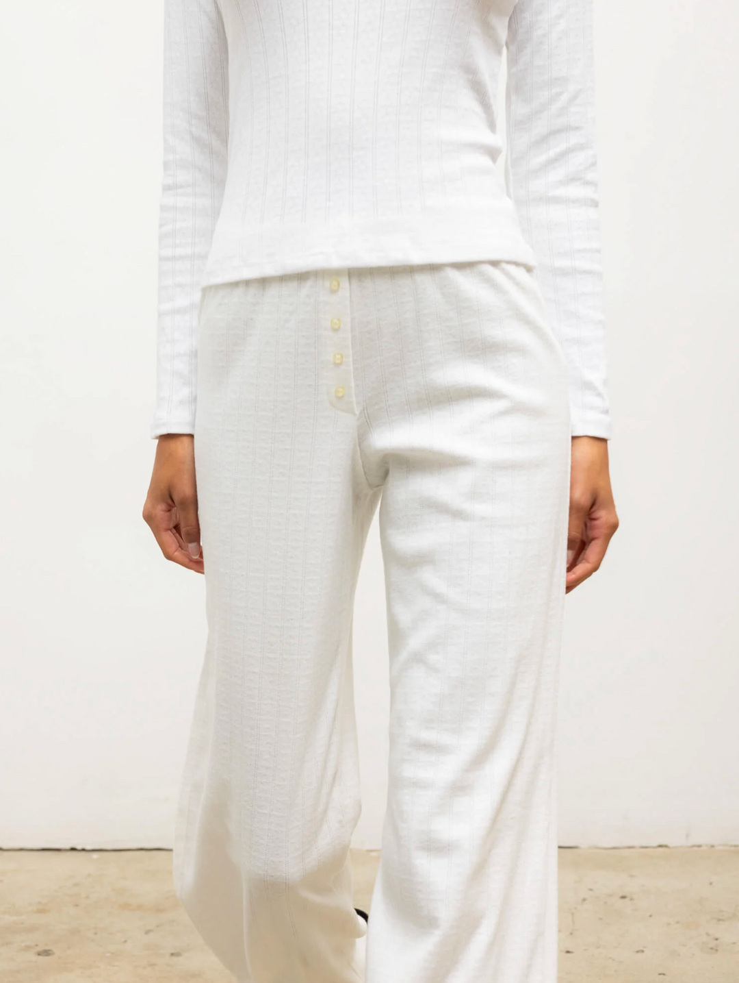 Pointelle Boxer Pant - White