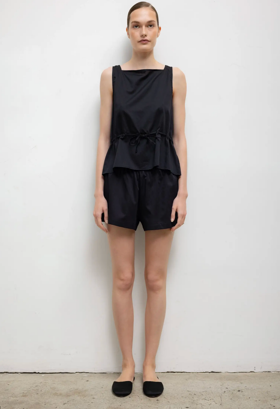 Yoko Drawstring Tank - Black