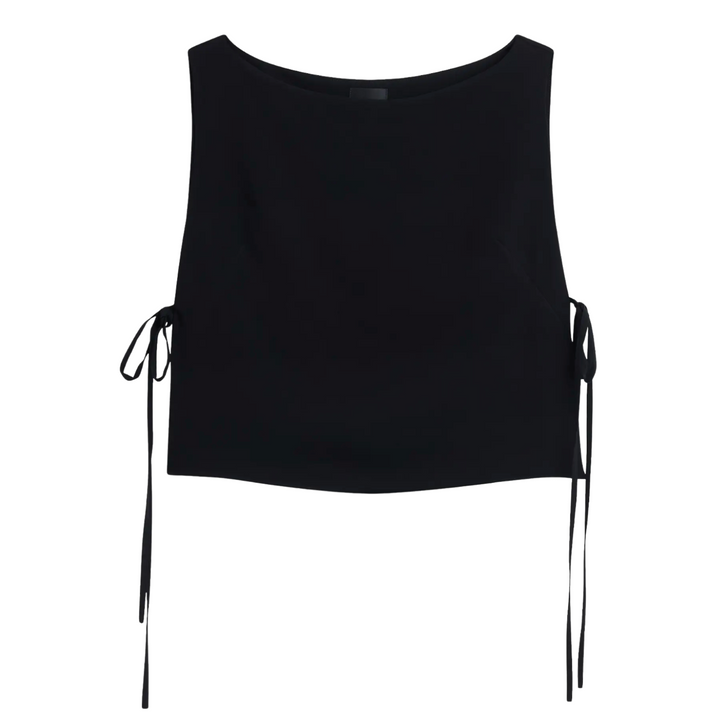 Ari Boatneck Tie Top - Black