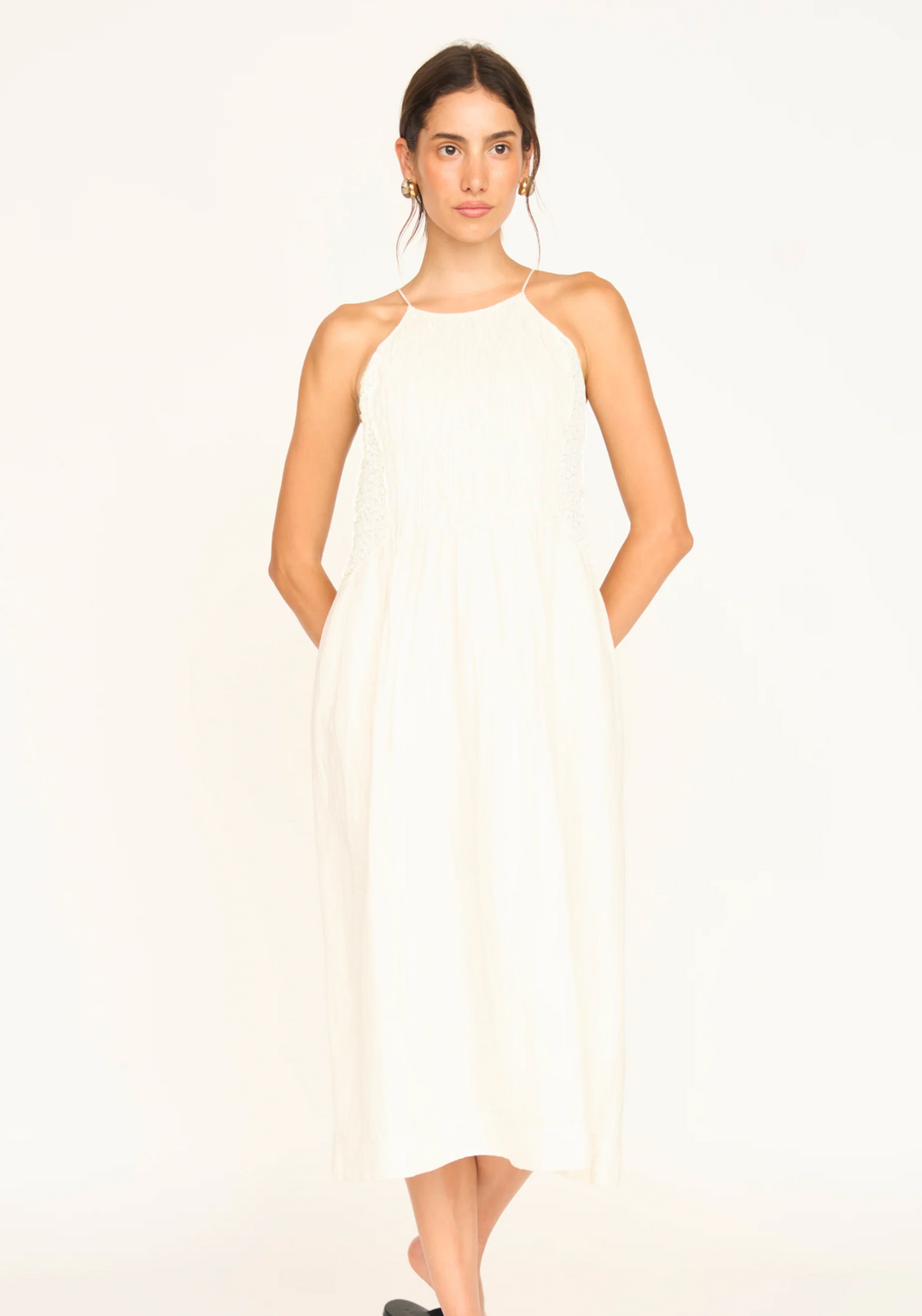 Alba Dress - White Linen