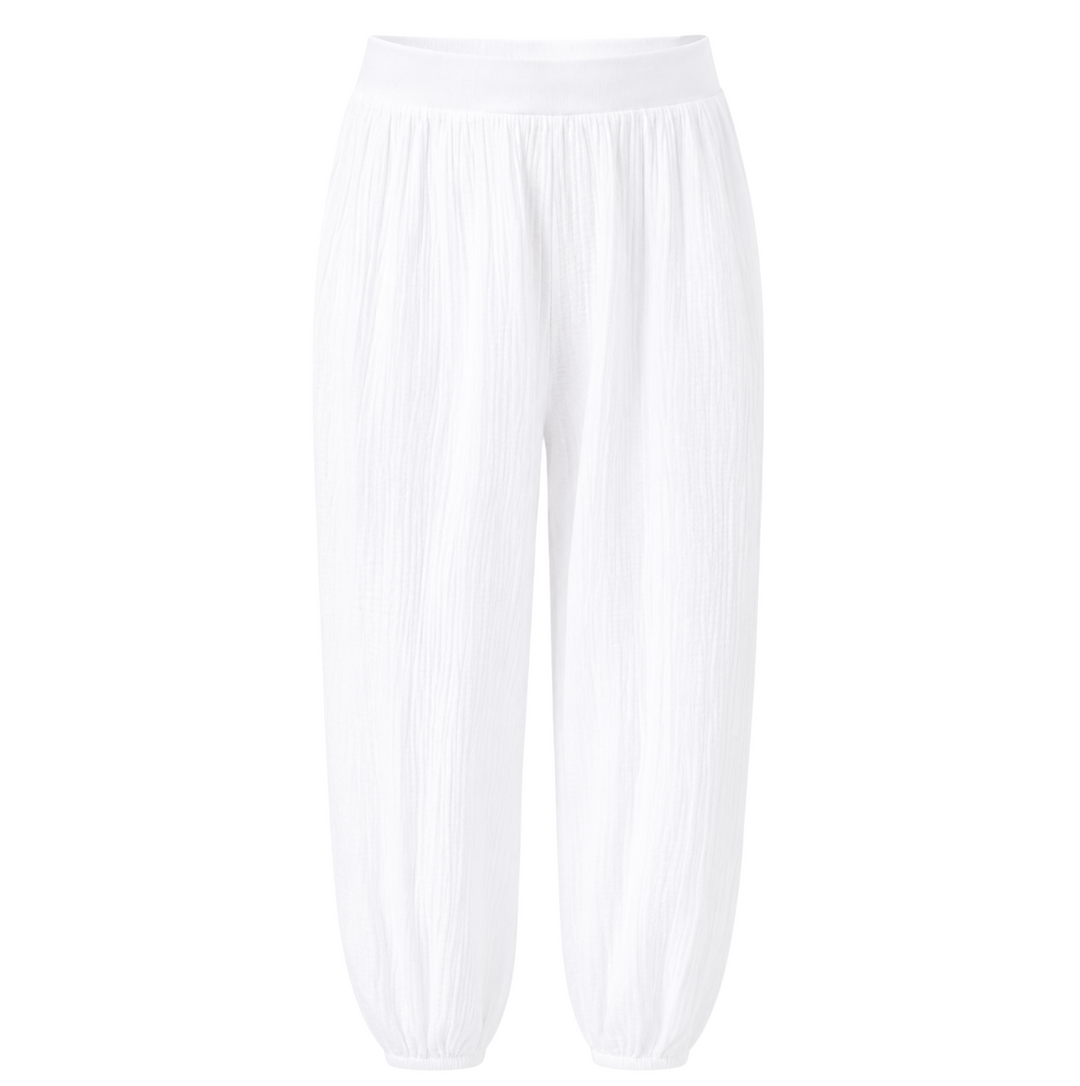Gauze Bubble Pant - White