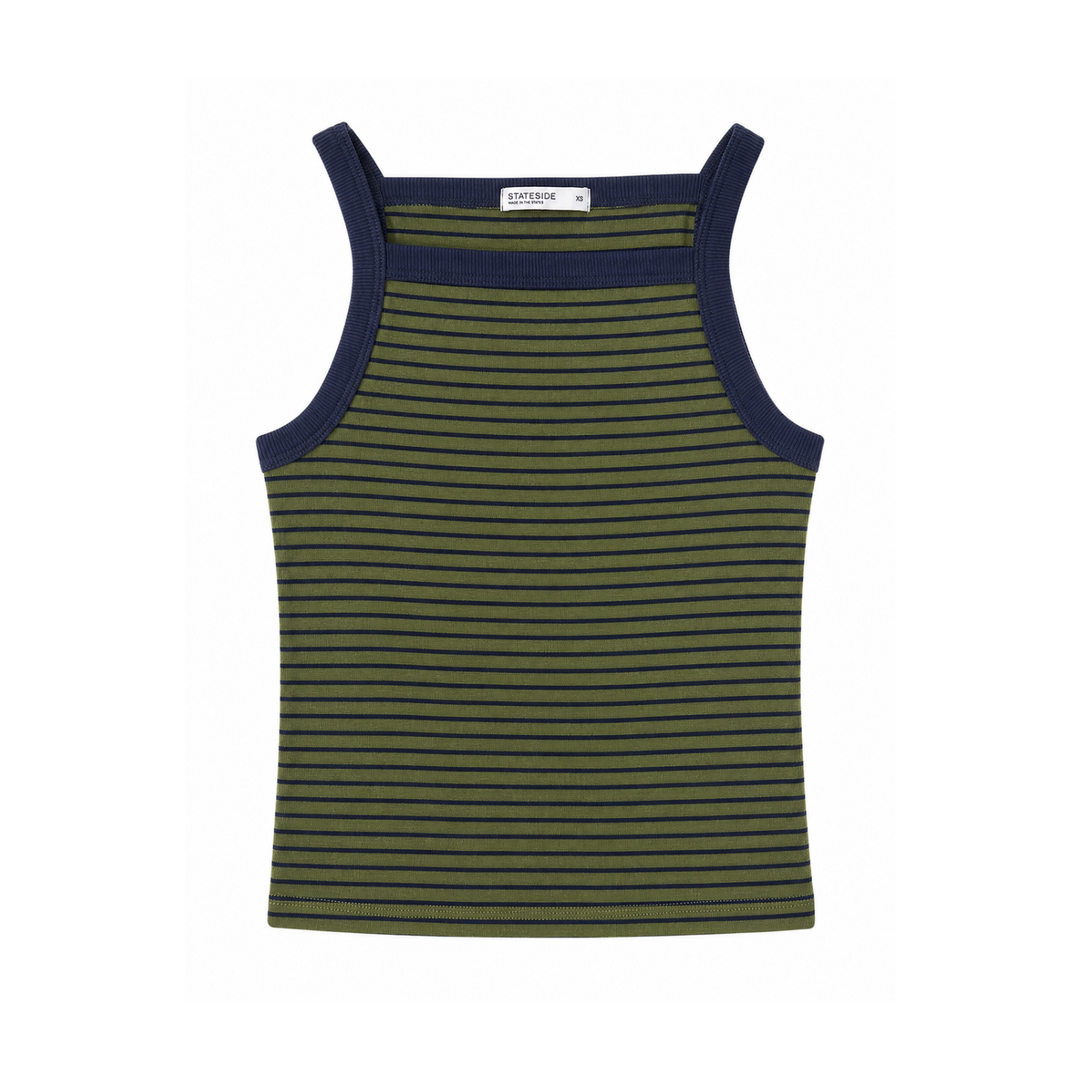 Mini Stripe Tank - Dill