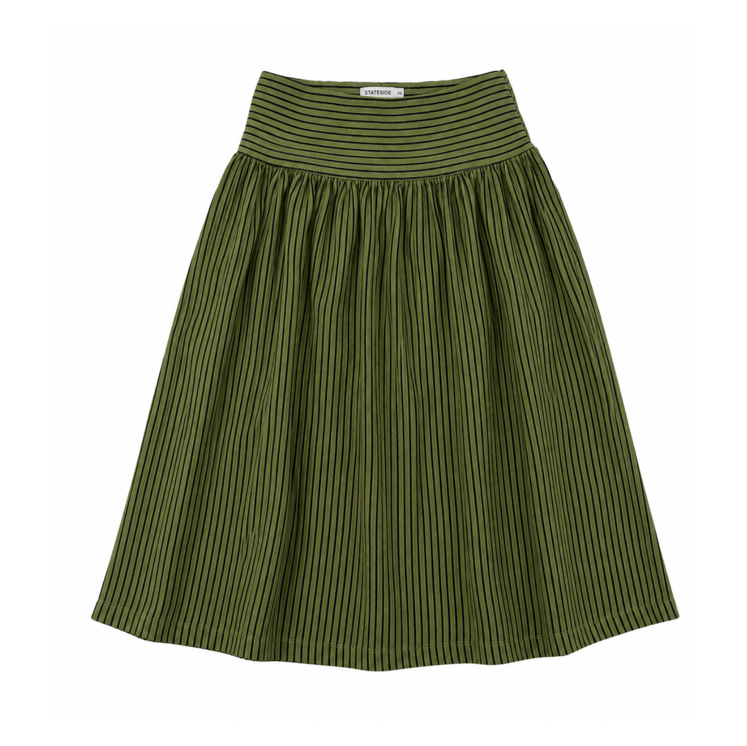 Mini Stripe Maxi Skirt - Dill
