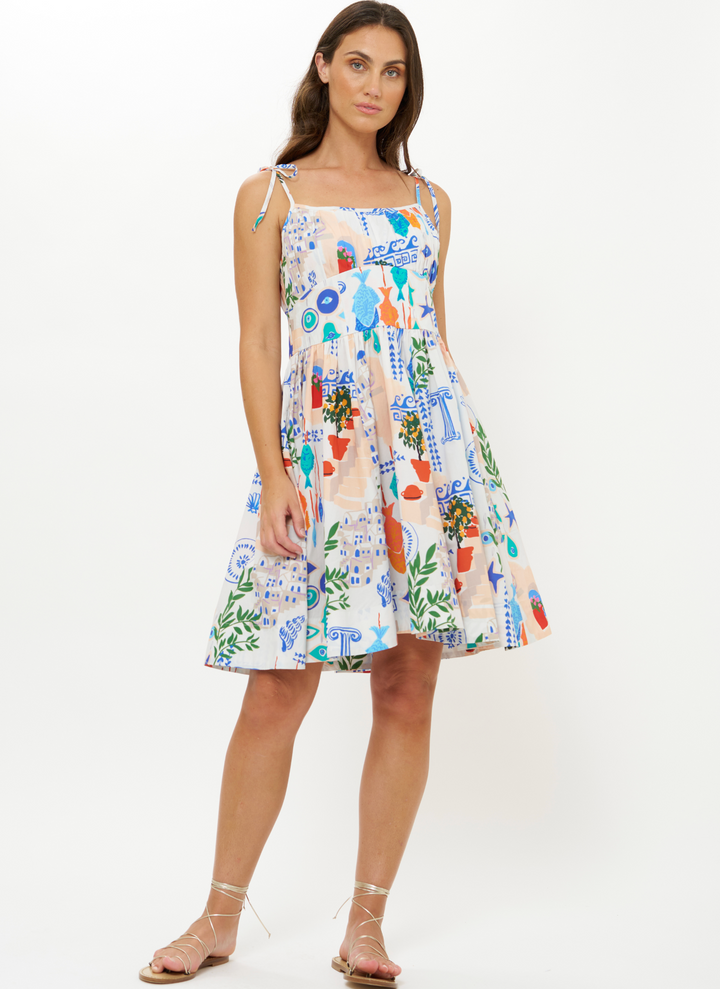 Scarlett Mini Dress - Corfu Blue