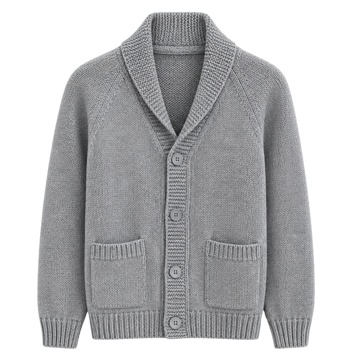 Varsity Flag Cardigan - Heather Gray