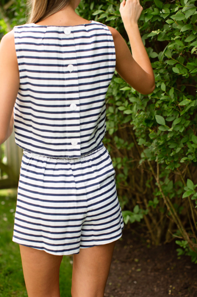 Della Shorts - Navy Nautical Stripe