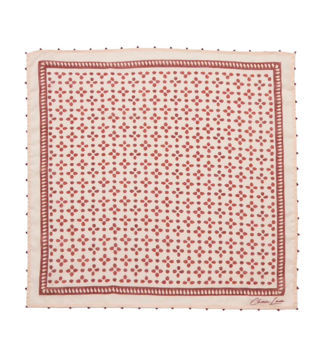 Beaded Floral Bandana - Pink Sand