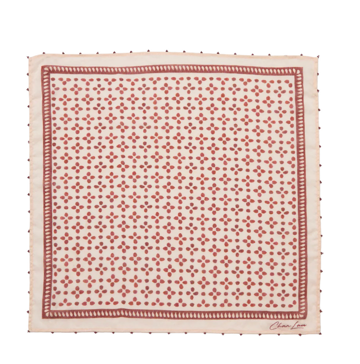 Beaded Floral Bandana - Pink Sand