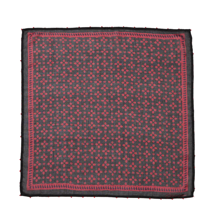 Beaded Floral Bandana - Sapphire