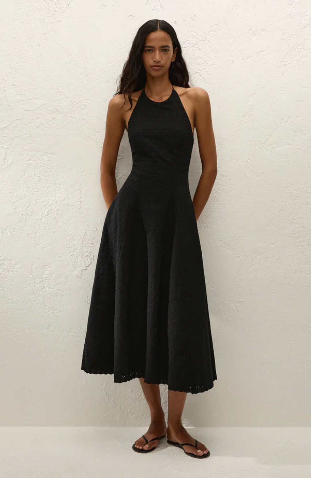 Valencia Midi Dress - Lucy Broderie Black