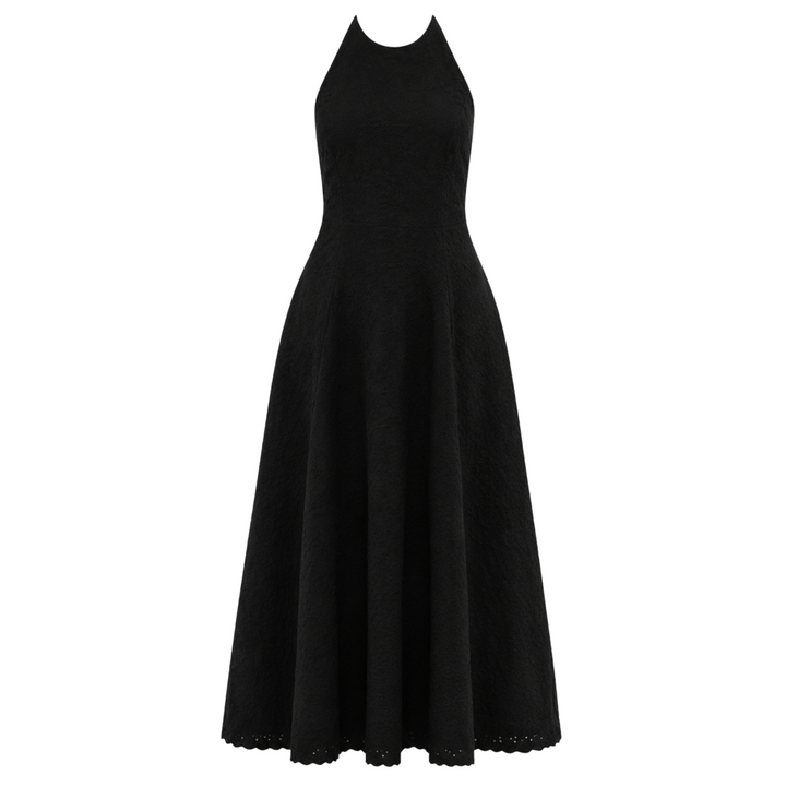 Valencia Midi Dress - Lucy Broderie Black
